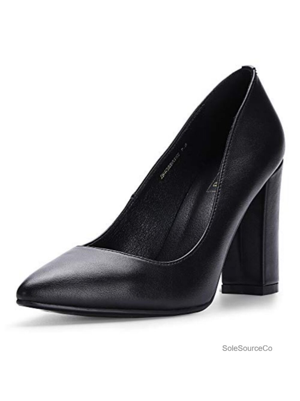 4" Chunky Block High Heel Pumps Pointed Toe Slip-On Work Shoes